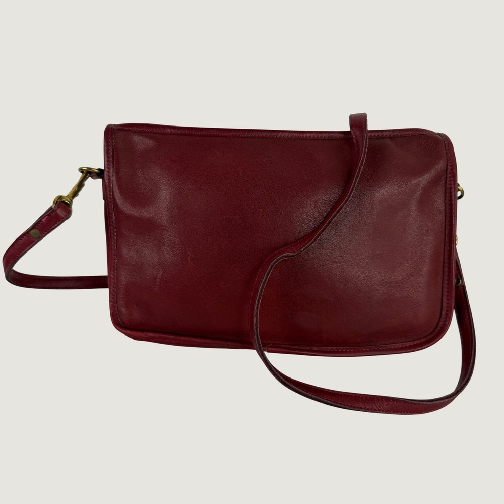 Vintage‎ FRYE Genuine Red Leather Carriage Bag Crossbody Shoulder Purse RARE